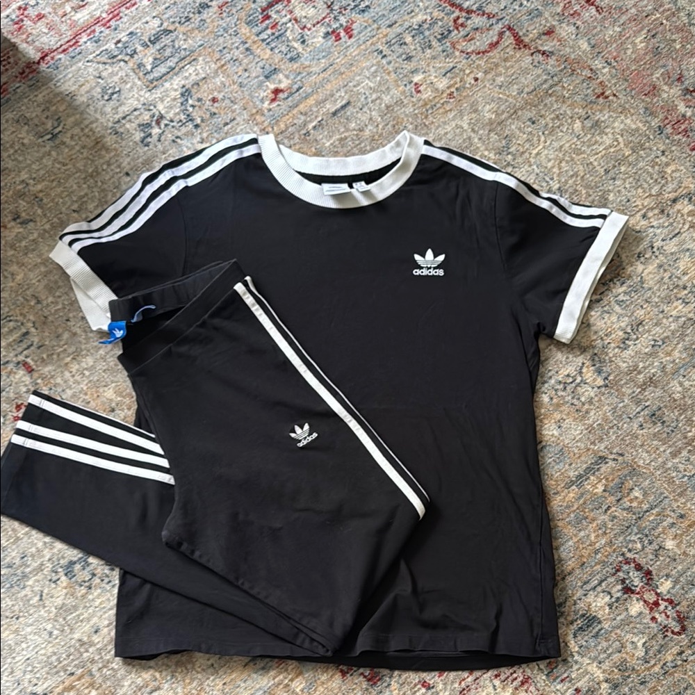 Adidas Black and White Athletic Set